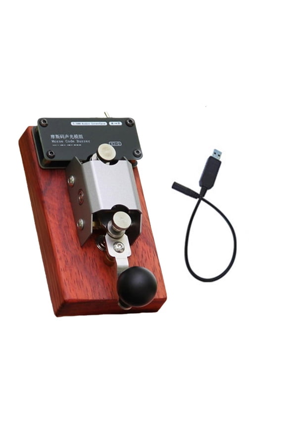 Morse Code Trainer Functional Art Piece Telegraph Key In Elegant Wood & Metal