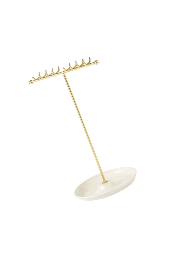 Multipurpose Metal Necklace and Bracelet Organizers Clear Jewelry Stand with Hanging Rack Home Accessory Decoration