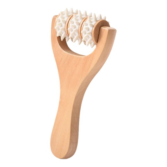 Ciwanning Natural Wood Body Massagers Roller Portable Manual Pressure Reliefs Tool For Neck Back Shoulder Muscle Relaxation