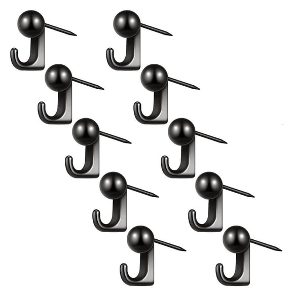Ciwanning Pack of 10 Metal Push Pin Hangers Picture Hanging Wall Hook for Home or Office
