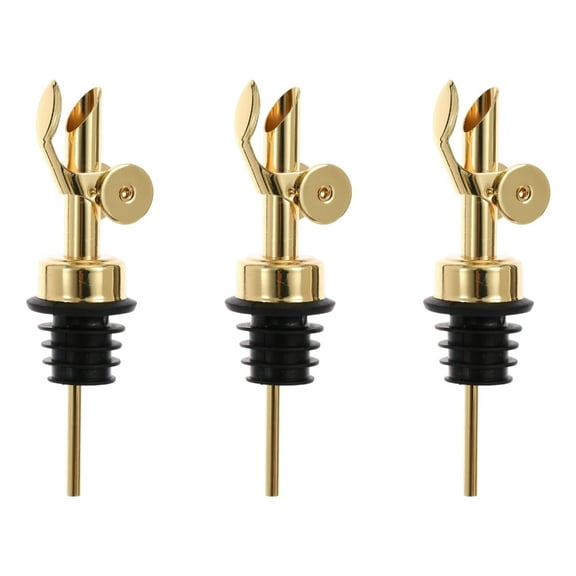 Ciwanning Pack of 3 Leak proof Nonrust Steel Liquor Pour Spouts Auto Seal Wine Bottles Stoppers