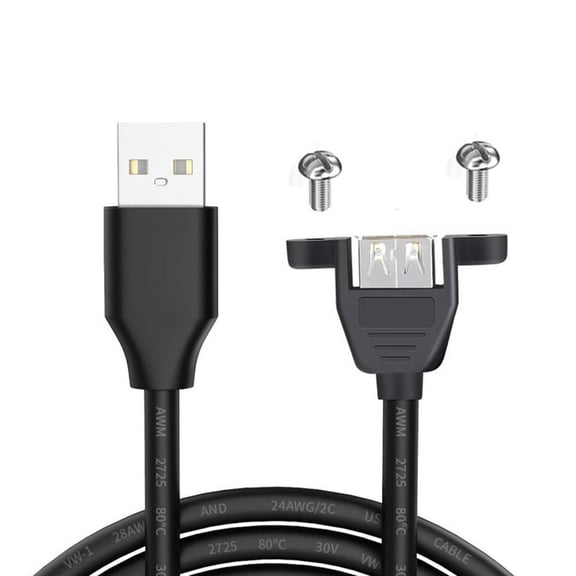 Ciwanning Panel Mount USB 2.0 Extension Cable, Male To Female Adapter With Screw Lock
