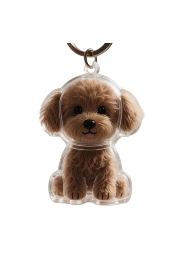 Pet Furs Collector Keychain Dog Shape Hair Storage Memorial Keepsakes Box Keyring for Dog Cats Owners