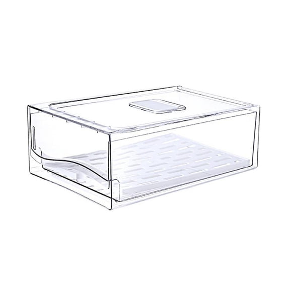 Ciwanning Practical Stackable Kitchen Fridge Organizers Bins Storage Container With Clear Lid for Food Storage Organization