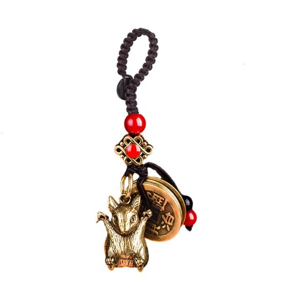 Ciwanning Practical Sturdy Brass Zodiacs Key Holder with Brilliants Diamonds Like Accent