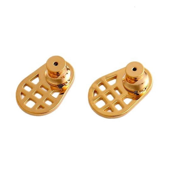 Ciwanning Premium Gold Plated Earring Stabilizers Mesh Style Backers Sturdy Earring Supports For Sensitive Skin Heavy Jewelry