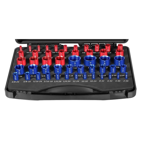 Ciwanning Profession Nut Bolt Thread Gauge 50PCS Set Aluminum Gauges Portable Organizers Case Standard Metric Size Identification