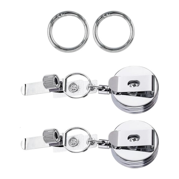 Ciwanning Professional Double Retractable Badge Reels with All Metal Construction Extended Reach Tool Organizers Daily Use