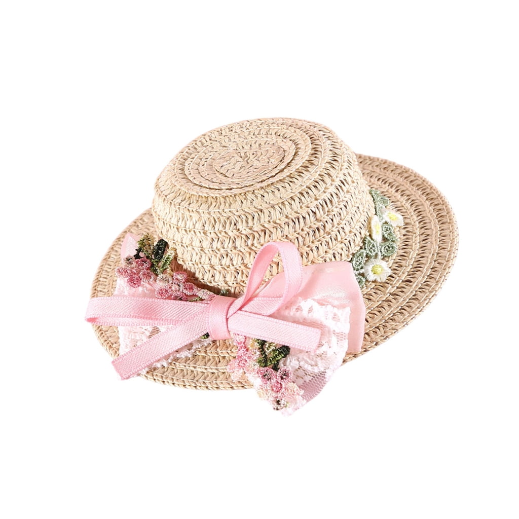 Amosfun Strohhut Für Hunde Mit Gänseblümchen – Größe M, Hawaii-Stil, Rosa Blume, Perfekt Für Fotos & Partys