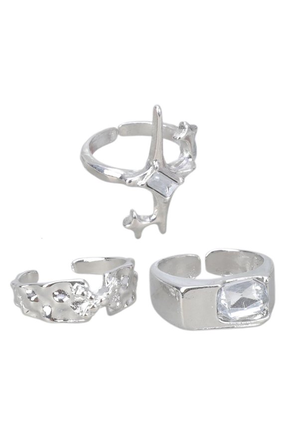 Romance Zircon Rings With Star Designs Jewelry Accessory for Trendy Couples