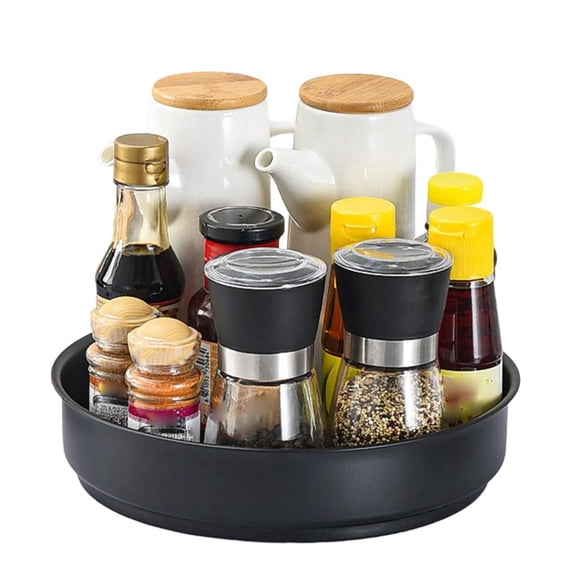 Ciwanning Rotating Storage Rack Turntable Ingredients Organizer for Cooking Enthusiasts Stainless Steel Spices Round Plate