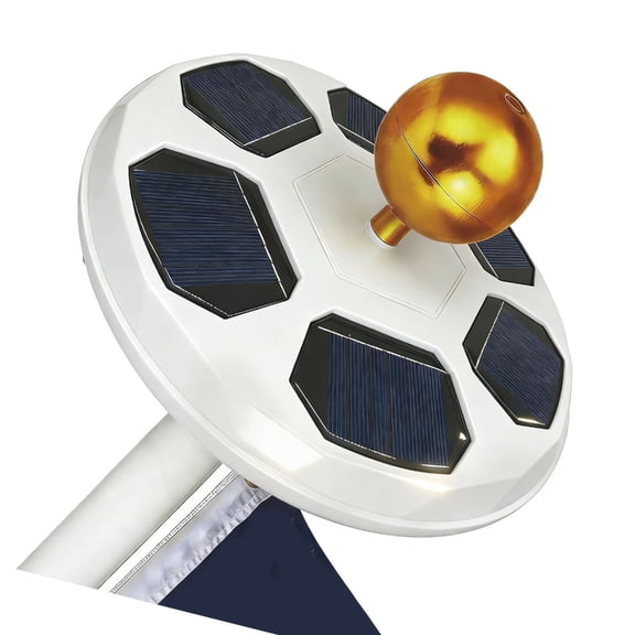 Ciwanning Round 48 LED Flagpole Light With Solar Cells for Yard Flag Displays