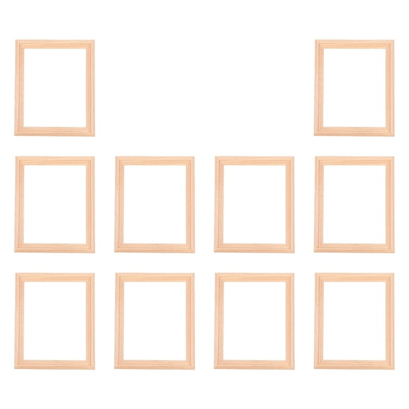 Ciwanning Set Of 10 Tiny Wooden Picture Frames Perfect For Miniature Doll House Decors Painting Projects