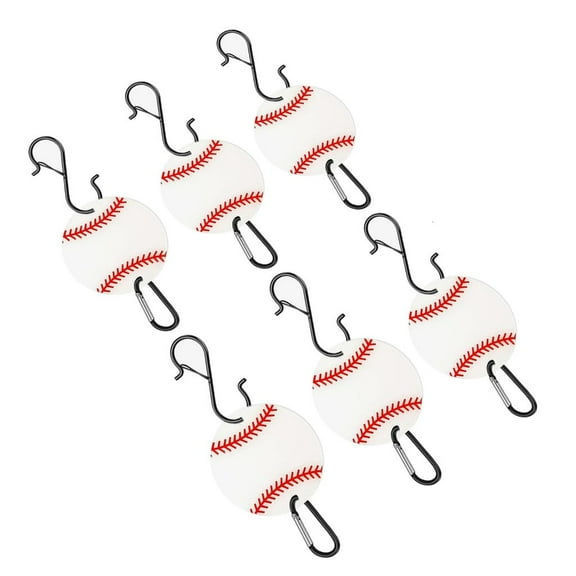 Ciwanning Set of 6 Baseball Themed Fence Hooks for Bat Bag Water Bottles Backpacks Customizable Acrylic Board Dugout Organizers