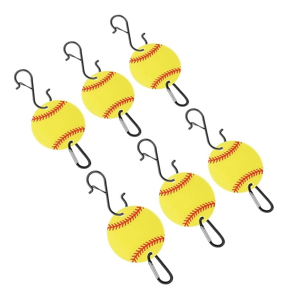 Ciwanning Set of 6 Baseball Themed Fence Hooks for Bat Bag Water Bottles Backpacks Customizable Acrylic Board Dugout Organizers