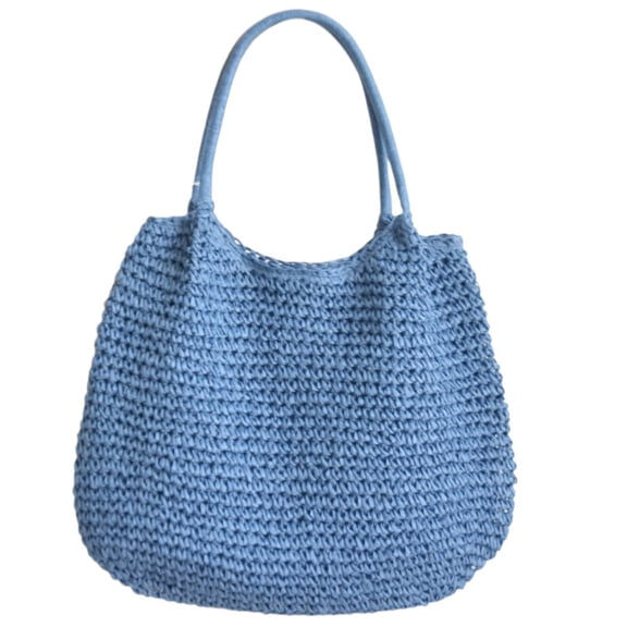 Ciwanning Straw Shoulder Bag for Women Spacious Woven Beach Handbag with Comfortable Handle Large Underarm Basket Bag