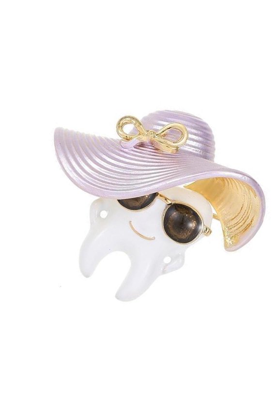 Stylish Dental Theme Alloy Brooch Creative Oil Artwork Versatile Jewelry Gift