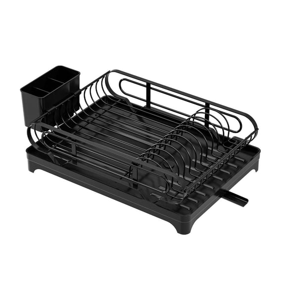 Ciwanning Stylish Dish Holder with Drainage System Easy Assemble for Clean Countertops