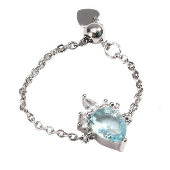 Ciwanning Teardrop Dating Rings Adjustable Finger Rings Geometric Open Rings Chain Rings Copper Texture for Party and Daily