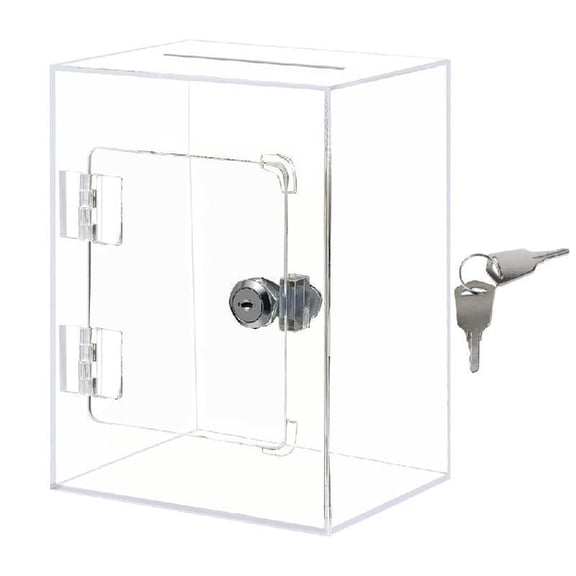 Ciwanning Transparents Saving Cube Acrylic Clear Money Holder Practical Square Change Storage Box for Kids Finances Management Too