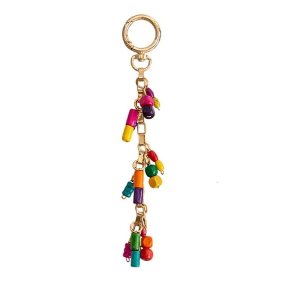 Ciwanning Beaded Keychain Resin Bead Pendant Keyring Fashionable Accessories for Backpack