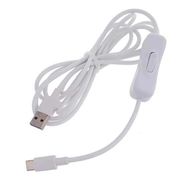 Ciwanning USB-C Cable with Switch White Data Cable for Quick Charging, Data Transfer, Hard Drives, Hubs, Smartphones and Tablets