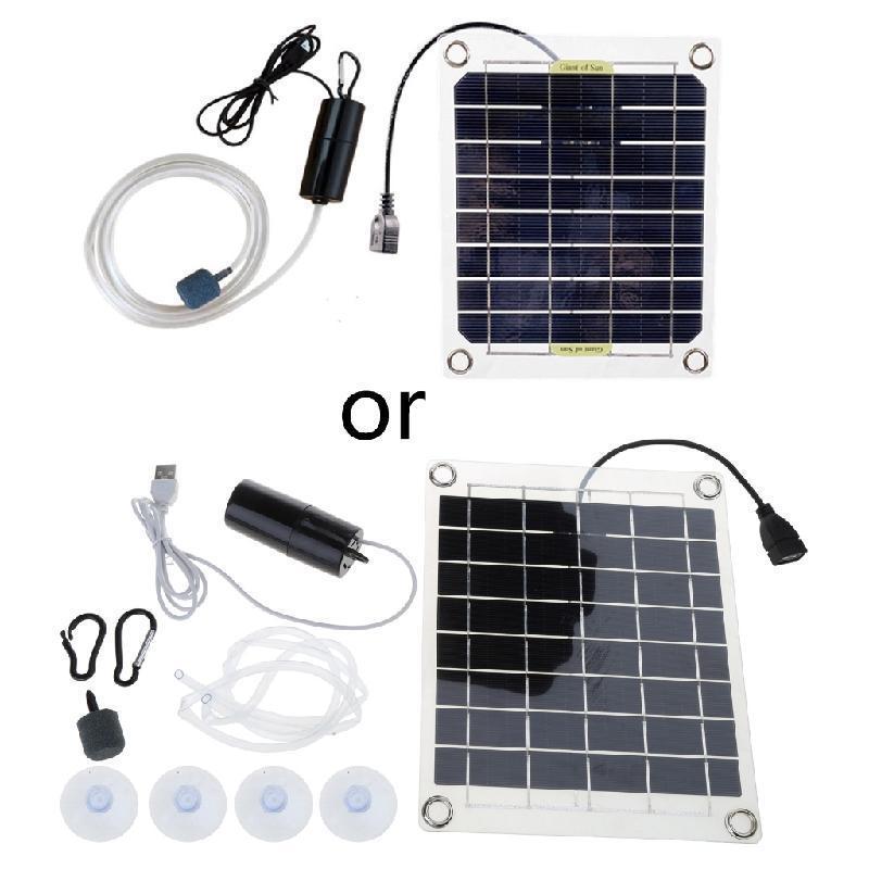 Ciwanning Ultra-quiet Solar Powered Oxygenator Water Oxygen Pump Pond Aerator Aquarium for Plant Fish for Home Garde