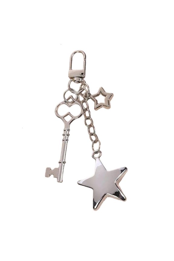 Unique Star Bag Ornament Gothic Keychain Creative Key Holder Bag Decorations Stylish Key Ornament Alloy Texture for Key
