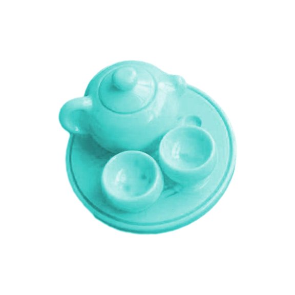 Ciwanning Versatile Acrylic Rings Simulated Kettle Tea Set Rings New Chinese Style Rings Colorful Jewelry Stylish Accessory