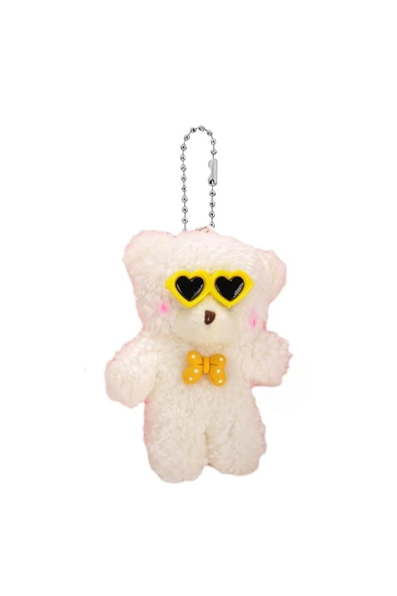 Versatile Plush Bear Keychain Mini Blush Animal Toy Keyrings Soft Stuffed Bears Pendants Handmade DIY Crafts Decoration