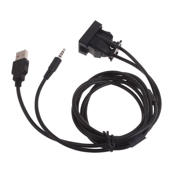 Ciwanning Flexible USB + 3.5mm Connector USB AUX Flush Mount Cable Compatible for Car Truck Trailer Motorcycle Various Device