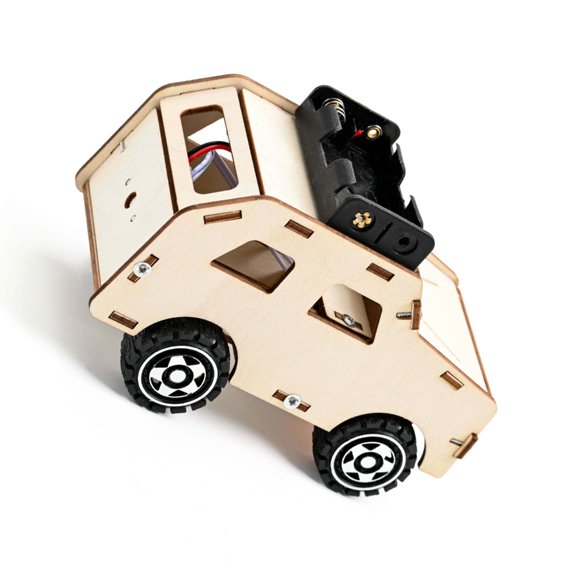 Ciwanning Wooden Car Assembly Project, Sound Activated Science Vehicle with Pre-Cut Pieces for Classroom Practice and Home Study L