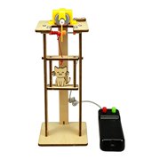 Ciwanning Wooden Electric Lift Model Assembly Set, Elevator Mechanics Circuit Project for Learners Ages 7-14, Family Science Learning Lesson