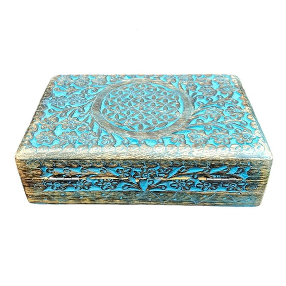 Ciwanning Wooden Five Angle Star tree Jewelry Storage Box with Lid Wood Crafts for Earrings Necklace Ring Organizer Wedding Birthday Gift