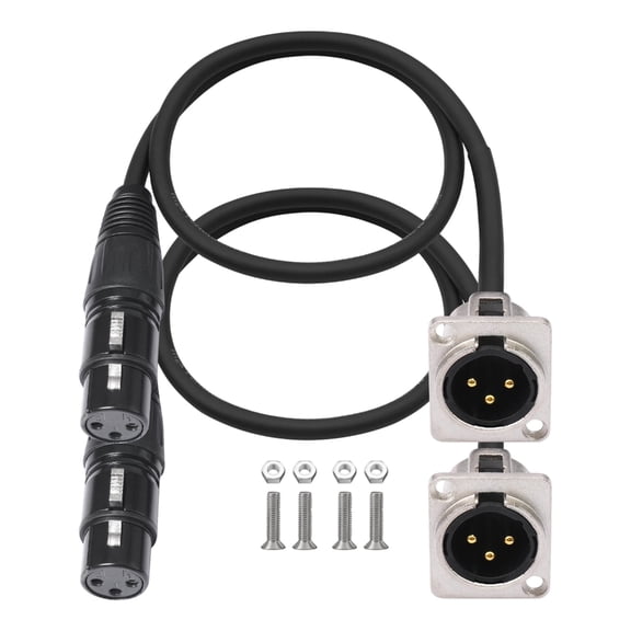 Ciwanning Xlrs Panel Mount Cable 3Pin Male To Female Shielded Contacts Connectors Shielded Audios Cable For Stage Equipment Rack