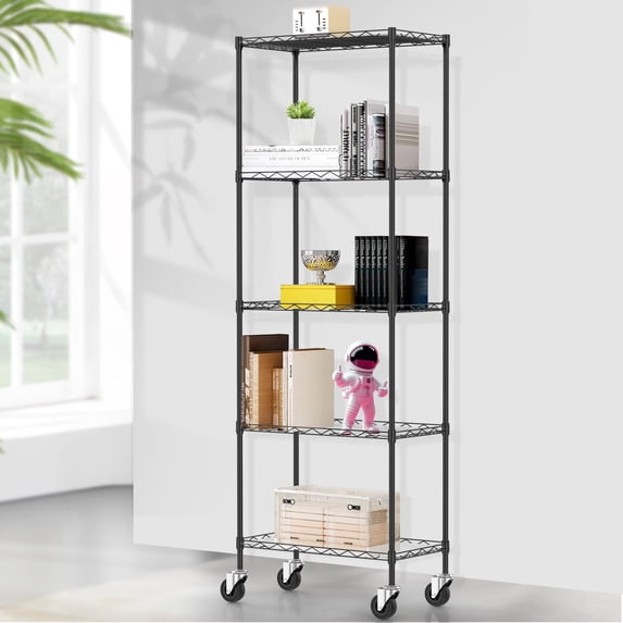 Ciwapet 20 inch Wide Metal Storage Rolling Shelves on Wheels for Kitchen Home Bathroom Laundry