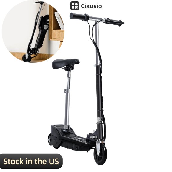 Cixusio 24V Electric Scooter 120W Kids Electric Scooter Christmas Gifts for Boys and Girls up to 154lbs up to 7.5mph Black