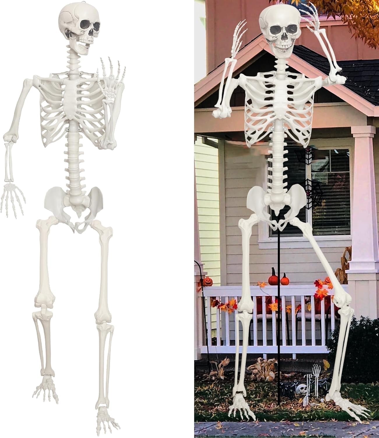 Cixusio 7.9ft/240cm Halloween Giant Skeleton Poseable Large Full Body ...