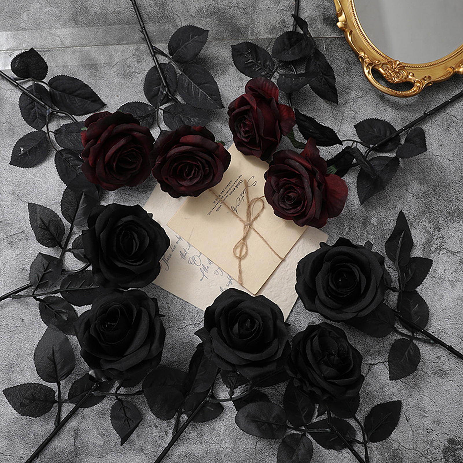 Cixusio Fall Decor 10 Pcs Artificial Roses Fake Rose with Bendable Stem ...