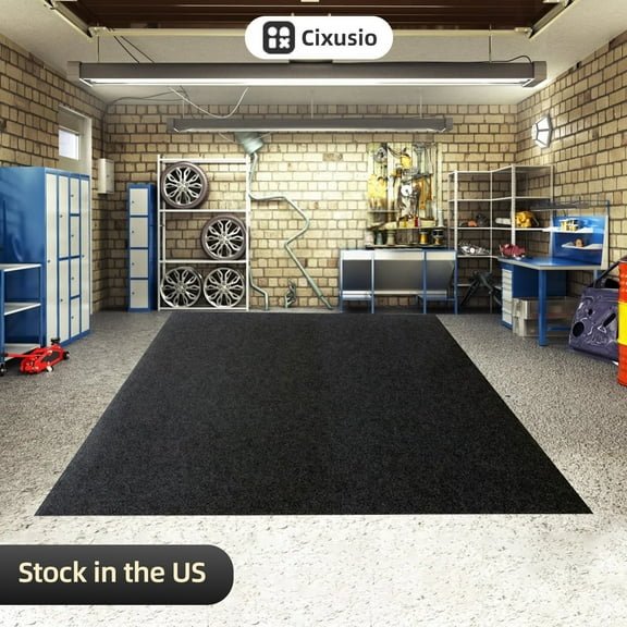 Cixusio Garage Mats Oversize Garage Floor Paking Mats for Under Car 17 x 7.3Ft Non-Slip Gray Garage Flooring Carpets Absorbent Oil Garage Parking Mat Waterproof Backing Extra Large Garage Mat