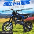 thumbnail image 1 of Cixusio Gasoline 49cc Dirt Bike for Kids, 2-Stroke Gas Power Mini Dirt Bike with Off-Rode Tire, Front Rear Disc Brakes, Up to 25 Mph, Max Load 330 LBS,Blue, 1 of 14
