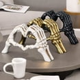 thumbnail image 1 of Cixusio Halloween Decorations Skeleton Hands Heart Sculpture Gothic Love Gesture Statue Resin Heart Shape Skeleton Finger Gesture Figurine for Home Decor Gift for Halloween Decor Indoor, 1 of 7