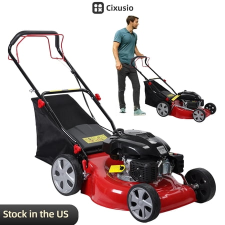 Cixusio Lawn Mowers 141cc Gas Lawn Mower Cordless Self Propelled Lawn Mower with 50L Grass Tank Big Wheels