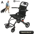 thumbnail image 1 of Cixusio Lightweight Foldable Wheelchair, Carbon Steel Hand Push Wheel Chair with Pull Bar and Safety Belt, 220 lb Capacity, 1 of 20