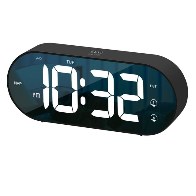 Cixywyi Voice-activated Digital Alarm Clock,1200mAh Digital Clock ...