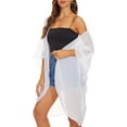 thumbnail image 1 of Cizayoi Women's Beach Kimono Sheer Chiffon Cover Ups Casual Loose Open Front Cardigan Tops, 1 of 10