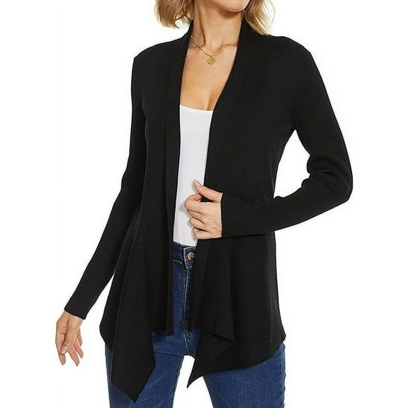 Cizayoi Women's Draped Open Front Light Weight Cardigan Sweater