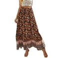 thumbnail image 1 of Cizayoi Womens Casual High Waist Tie Paisley Boho Print Long Maxi Skirt, 1 of 6