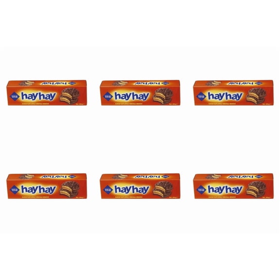 Cizmeci Time Hay Hay Chocolate Cream Chocolate Coated Wafer Candy Bar 3.53 oz (100g), Pack of 6
