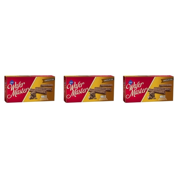 Cizmeci Time Wafer Master Rolls Chocolate Cream Filled Wafer Roll 8.47 oz (240g), Pack of 3